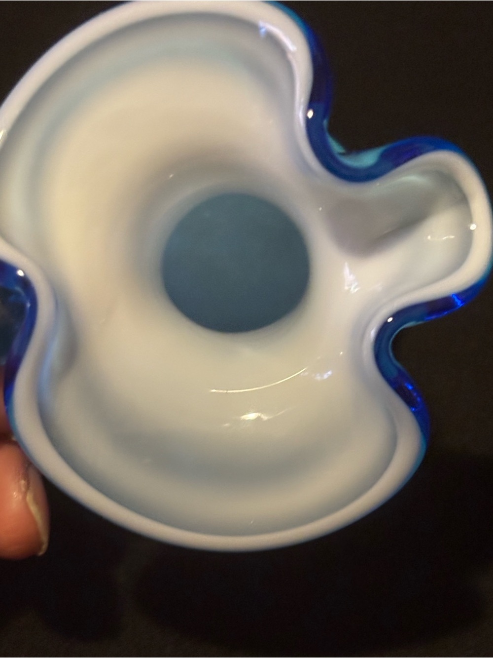 Small Blue Glass Pitcher - Picture 6 of 13